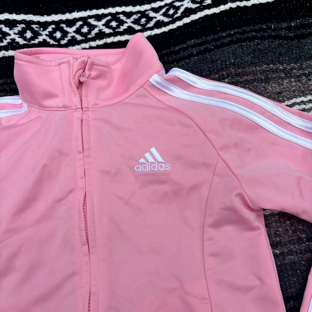 ADIDAS BALLET PINK TRACK JACKET GIRLS SIZE 5 - Picture 6 of 6